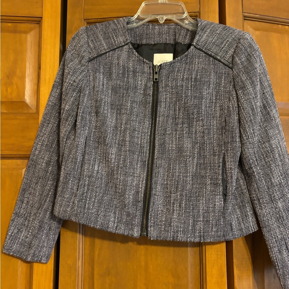 J Crew Zippered Cropped Jacket
